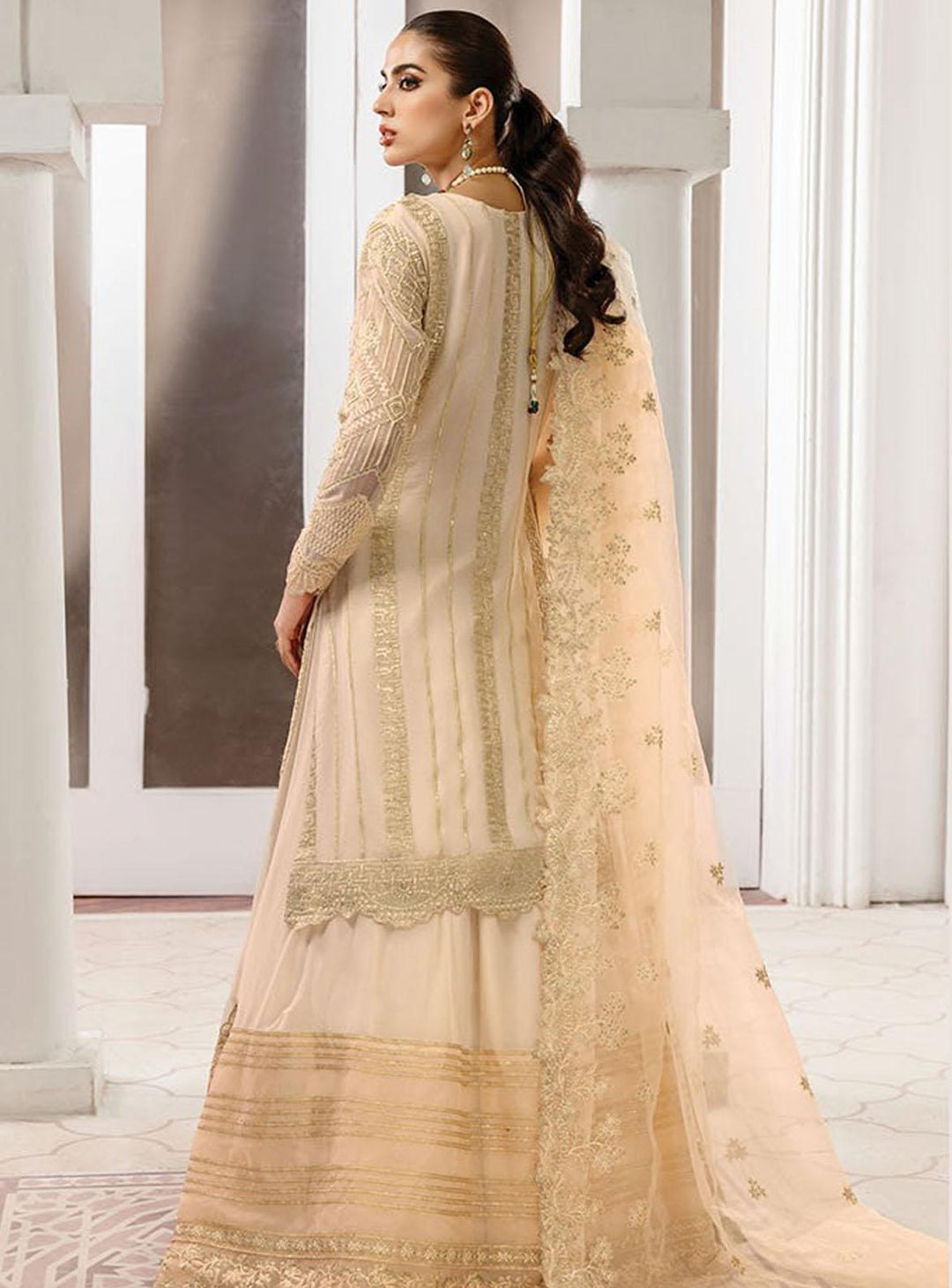 Gulmira By House of Nawab Embroidered Chiffon Suits Unstitched 3 Piece HON22-G2 02 Chandni - Luxury Collection