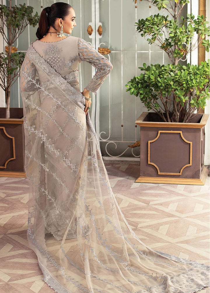 Gulmira By House of Nawab Embroidered Net  Unstitched Saree HON23G3 D-01 Hesan - Luxury Collection