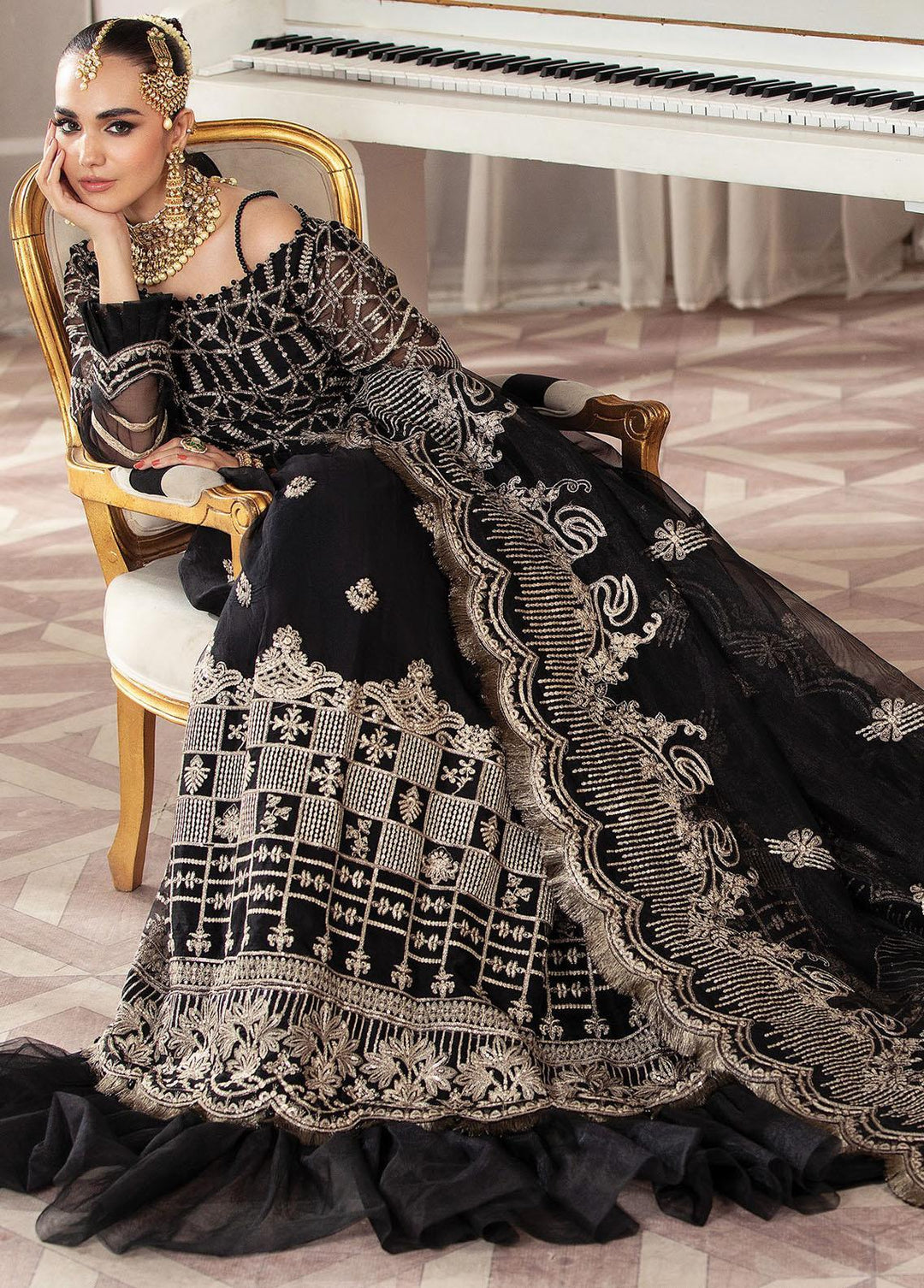 Gulmira By House of Nawab Embroidered Organza Suits Unstitched 3 Piece HON23G3 D-02 Verve - Luxury Collection