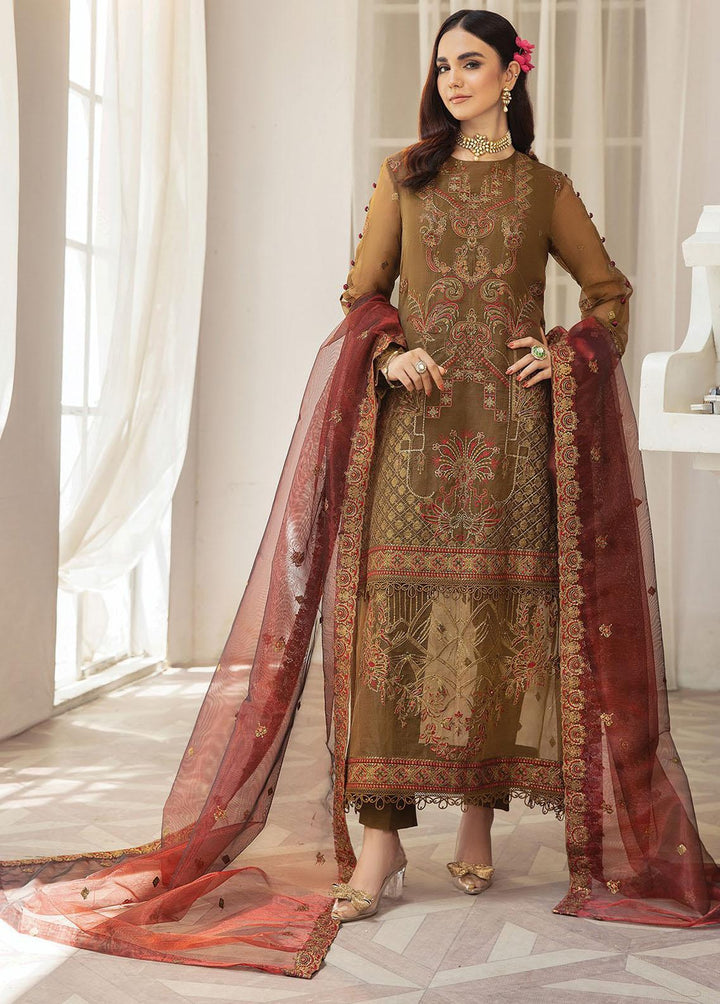 Gulmira By House of Nawab Embroidered Organza Suits Unstitched 3 Piece HON23G3 D-05 Hessa - Luxury Collection