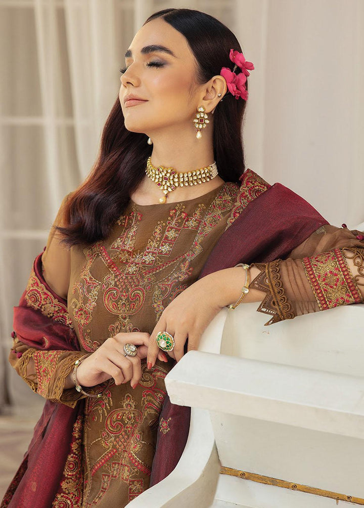 Gulmira By House of Nawab Embroidered Organza Suits Unstitched 3 Piece HON23G3 D-05 Hessa - Luxury Collection