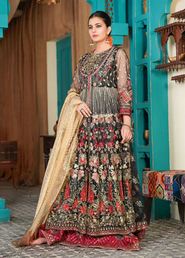 Gulnoor Pret Embroidered Bareeze Net 3 Piece Suit Dilara