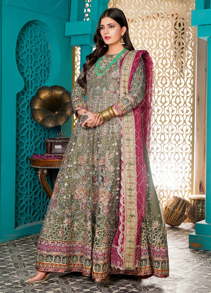 Gulnoor Pret Embroidered Bareeze Net 3 Piece Suit Gulkari