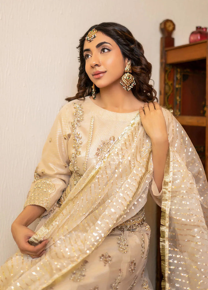 Gulnoor Pret Embroidered Bareeze Net 3 Piece Suit Iconic