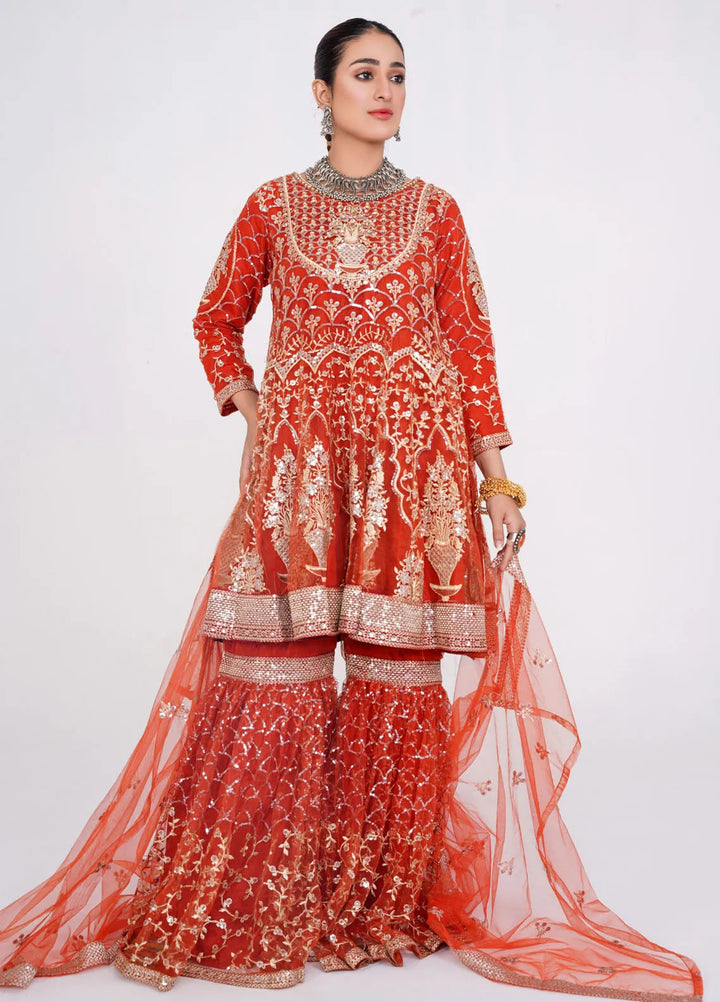 Gulnoor Pret Embroidered Bareeze Net 3 Piece Suit Preeto