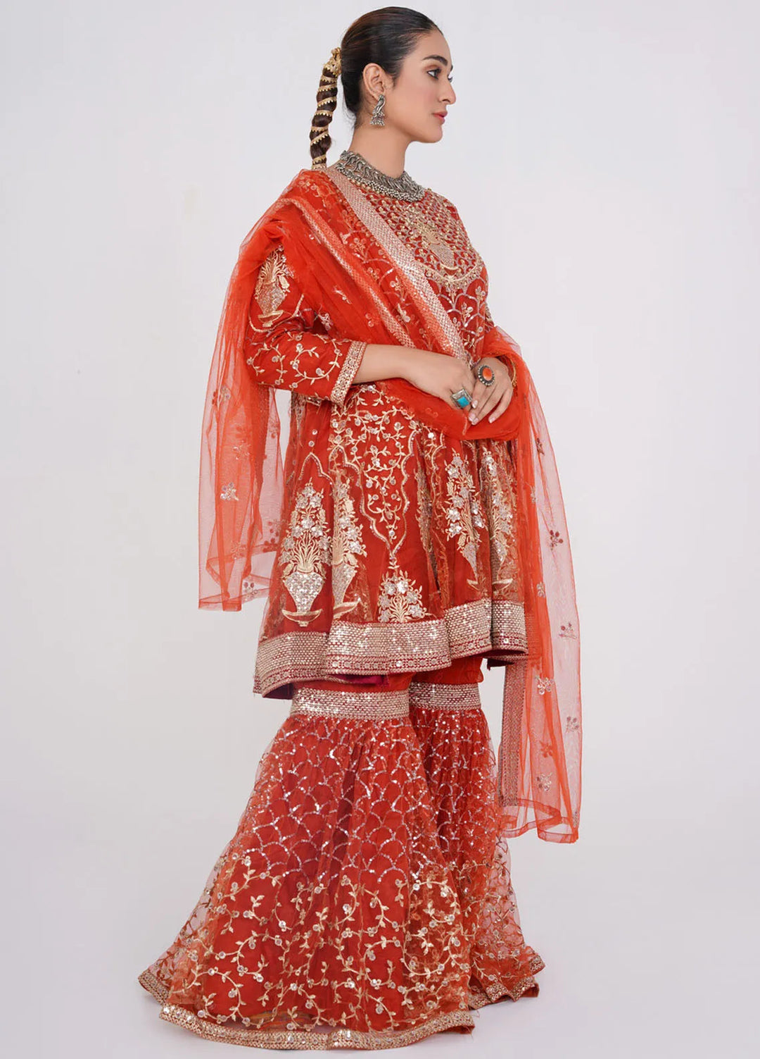 Gulnoor Pret Embroidered Bareeze Net 3 Piece Suit Preeto