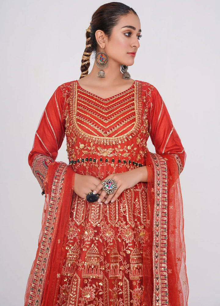 Gulnoor Pret Embroidered Bareeze Net 3 Piece Suit Sarika