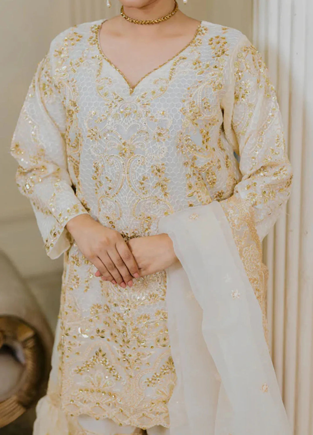 Gulnoor Pret Embroidered Organza 3 Piece Suit Ira