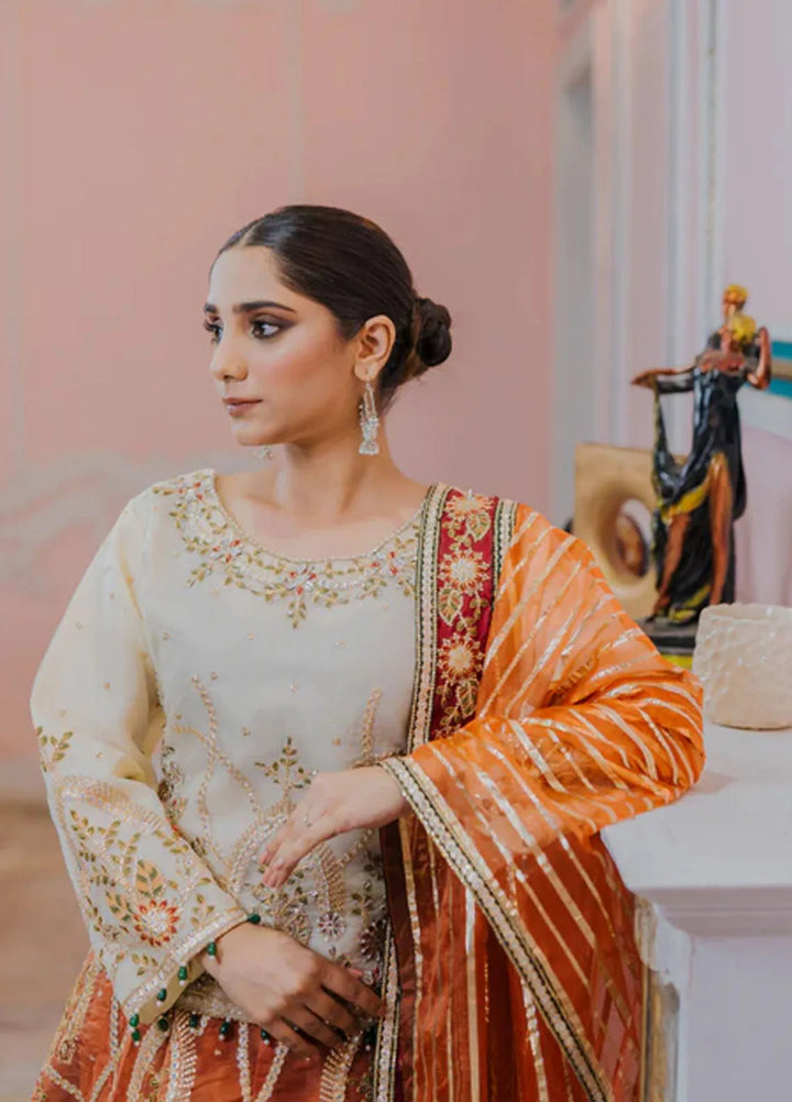 Gulnoor Pret Embroidered Organza 3 Piece Suit Manju