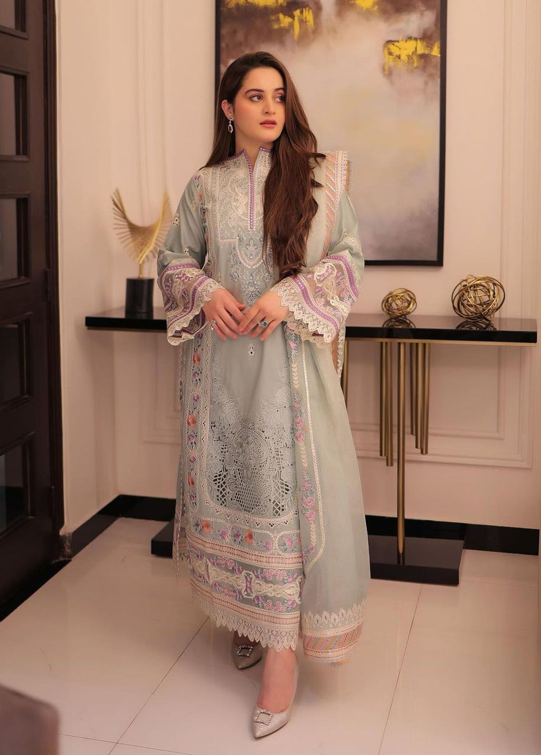 Gulposh by Serene Premium Embroidered Lawn Suits Unstitched 3 Piece SP24G SL 49 Mirha - Summer Collection