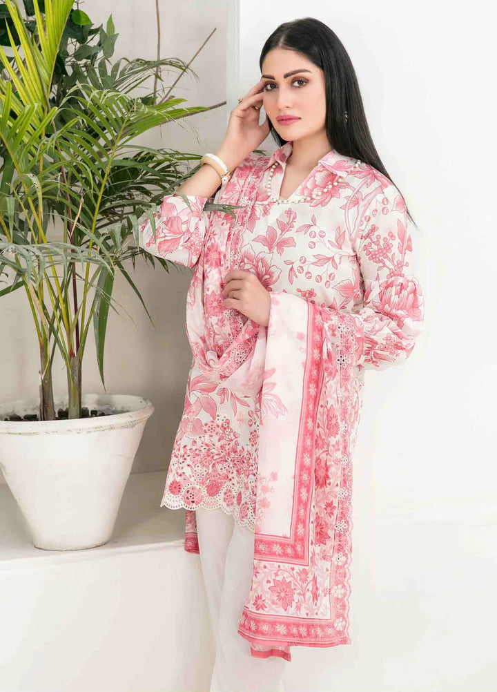 Gulposh by Tawakkal Fabric Embroidered Lawn Suit Unstitched 3 Piece TWF24G D-2512 - Summer Collection