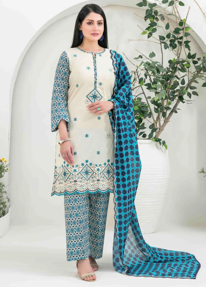 Gulposh by Tawakkal Fabric Embroidered Lawn Suit Unstitched 3 Piece TWF24G D-2518 - Summer Collection