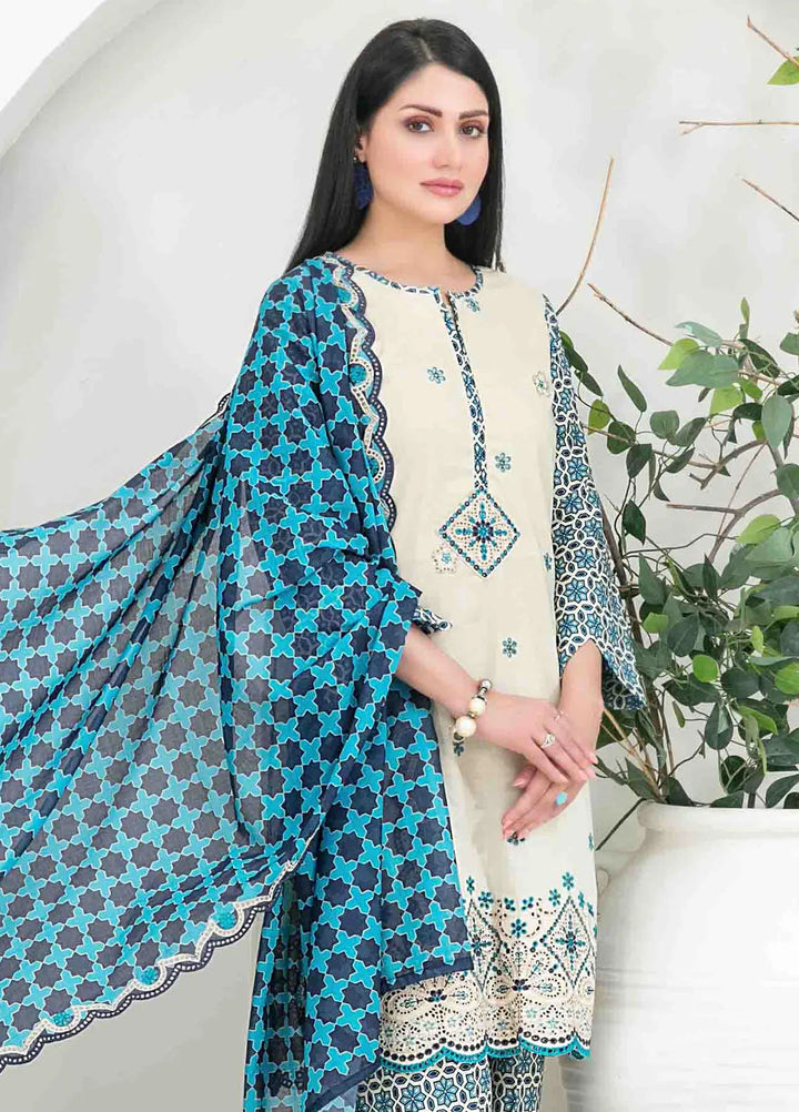 Gulposh by Tawakkal Fabric Embroidered Lawn Suit Unstitched 3 Piece TWF24G D-2518 - Summer Collection