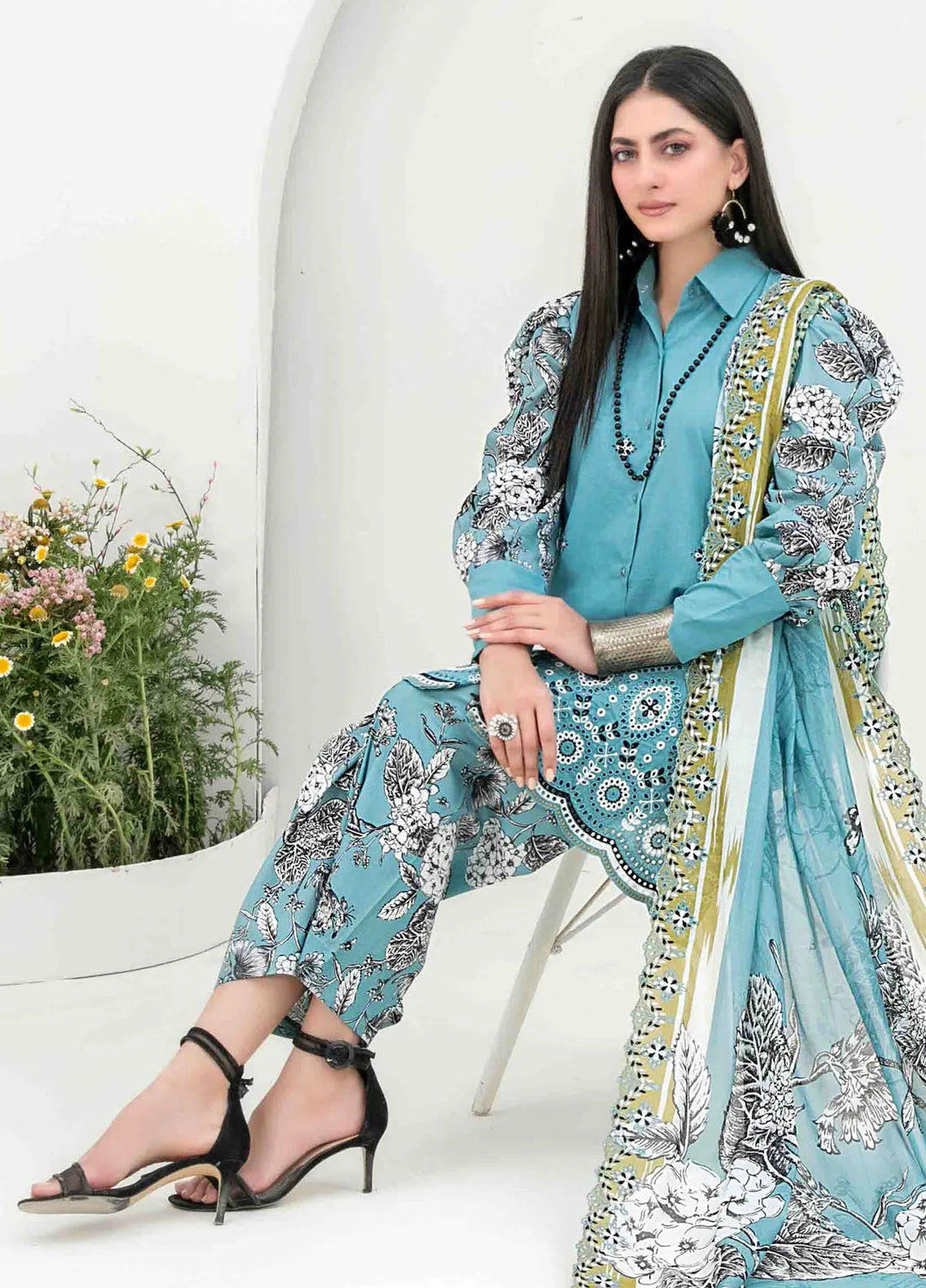 Gulposh by Tawakkal Fabric Embroidered Lawn Suit Unstitched 3 Piece TWF24G D-2519 - Summer Collection