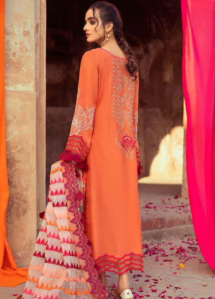 Gulzar By Charizma Embroidered Lawn Suits Unstitched 3 Piece CRZ21G 07 Saffron - Summer Collection