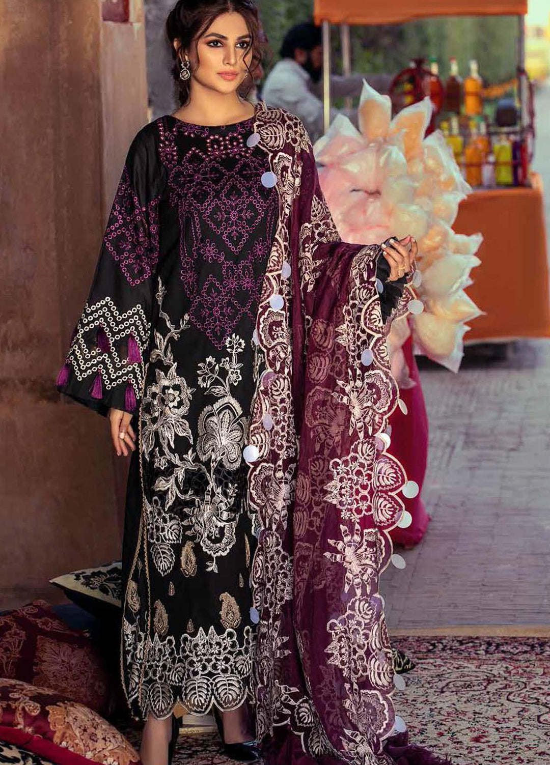 Gulzar By Charizma Embroidered Lawn Suits Unstitched 3 Piece CRZ21G 08 Wisdom Pearle-Ple - Summer Collection