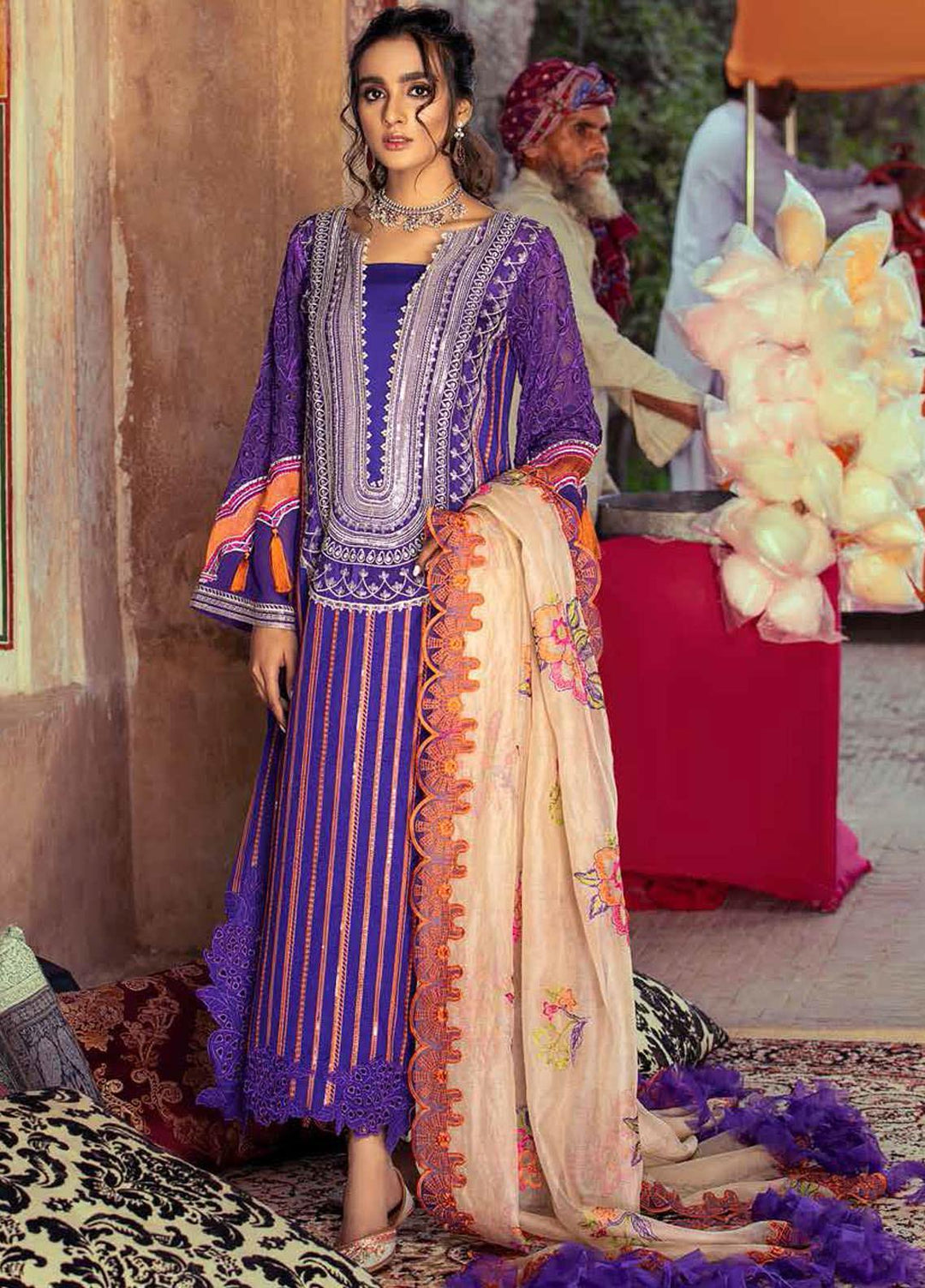 Gulzar By Charizma Embroidered Lawn Suits Unstitched 3 Piece CRZ21G 10 Pure Radiance - Summer Collection