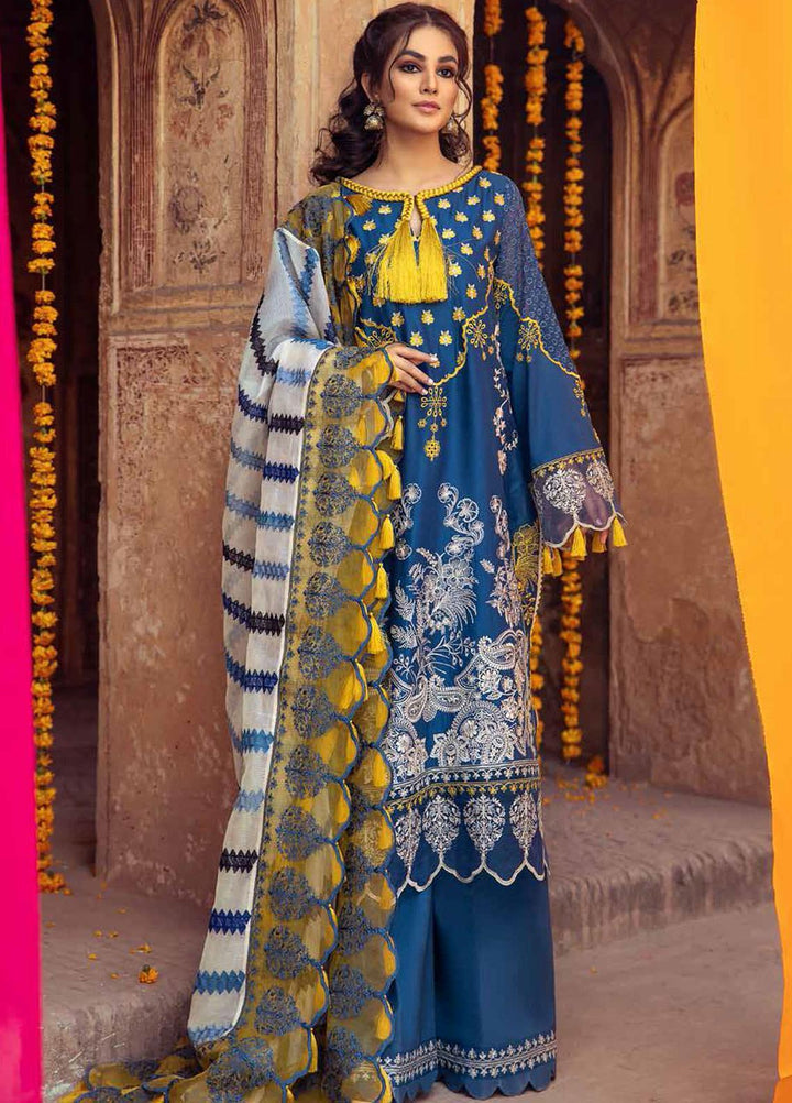 Gulzar By Charizma Embroidered Lawn Suits Unstitched 3 Piece CRZ21G 11 Teal Art - Summer Collection
