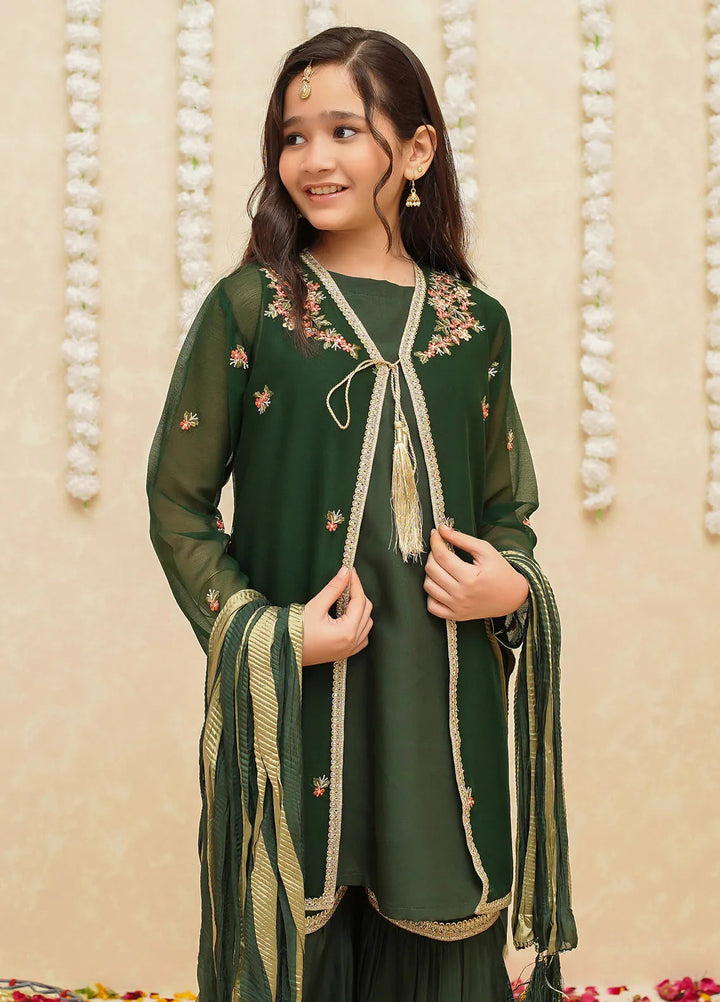 Gulzar by Modest Pret Chiffon 3 Piece Suit 8765 Green