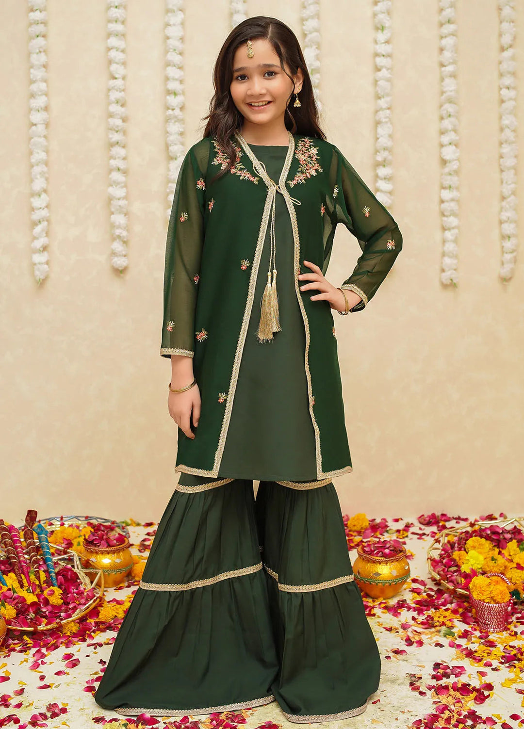 Gulzar by Modest Pret Chiffon 3 Piece Suit 8765 Green