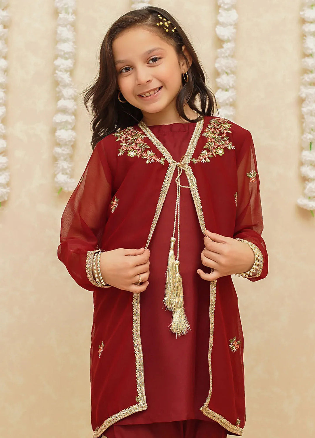 Gulzar by Modest Pret Chiffon 3 Piece Suit 8765 Maroon
