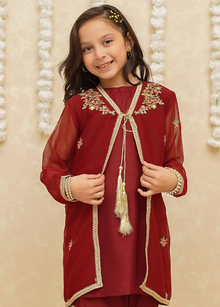 Gulzar by Modest Pret Chiffon 3 Piece Suit 8765 Maroon