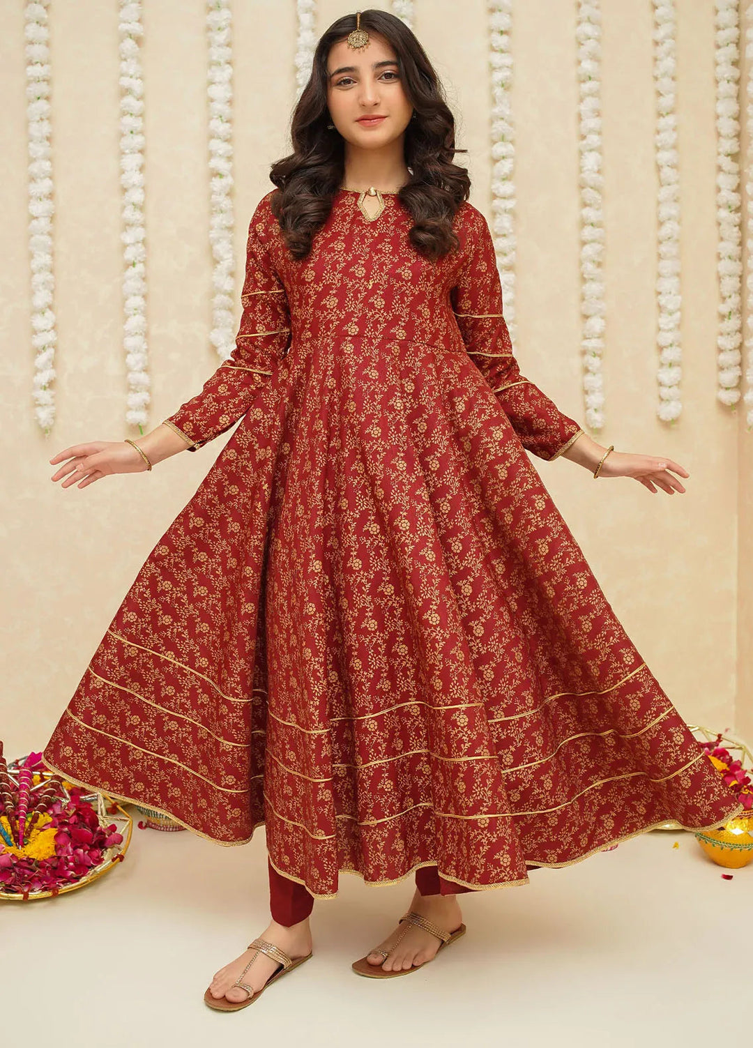 Gulzar by Modest Pret Chiffon 3 Piece Suit 8915 Maroon