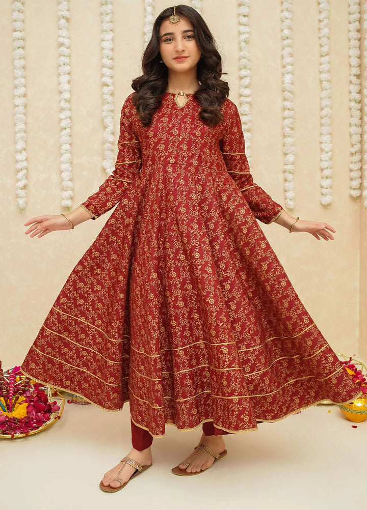 Gulzar by Modest Pret Chiffon 3 Piece Suit 8915 Maroon