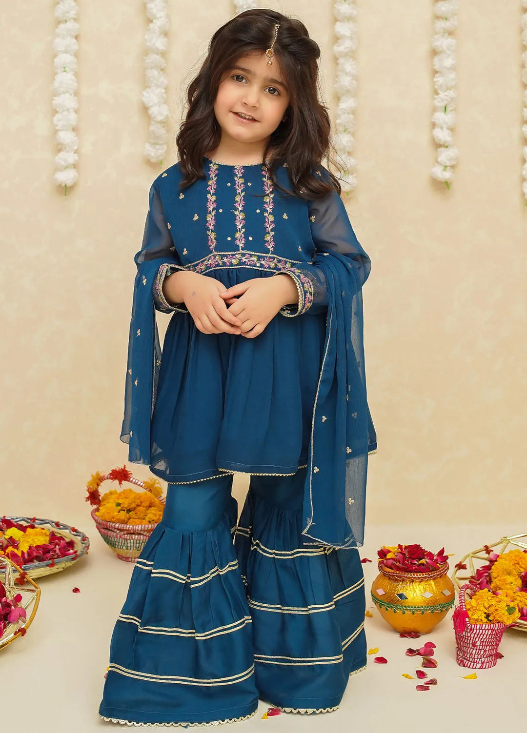 Gulzar by Modest Pret Rawsilk 3 Piece Suit 8910 Blue