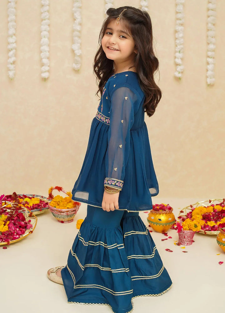 Gulzar by Modest Pret Rawsilk 3 Piece Suit 8910 Blue