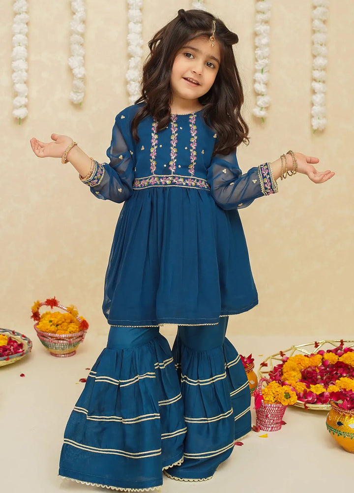 Gulzar by Modest Pret Rawsilk 3 Piece Suit 8910 Blue