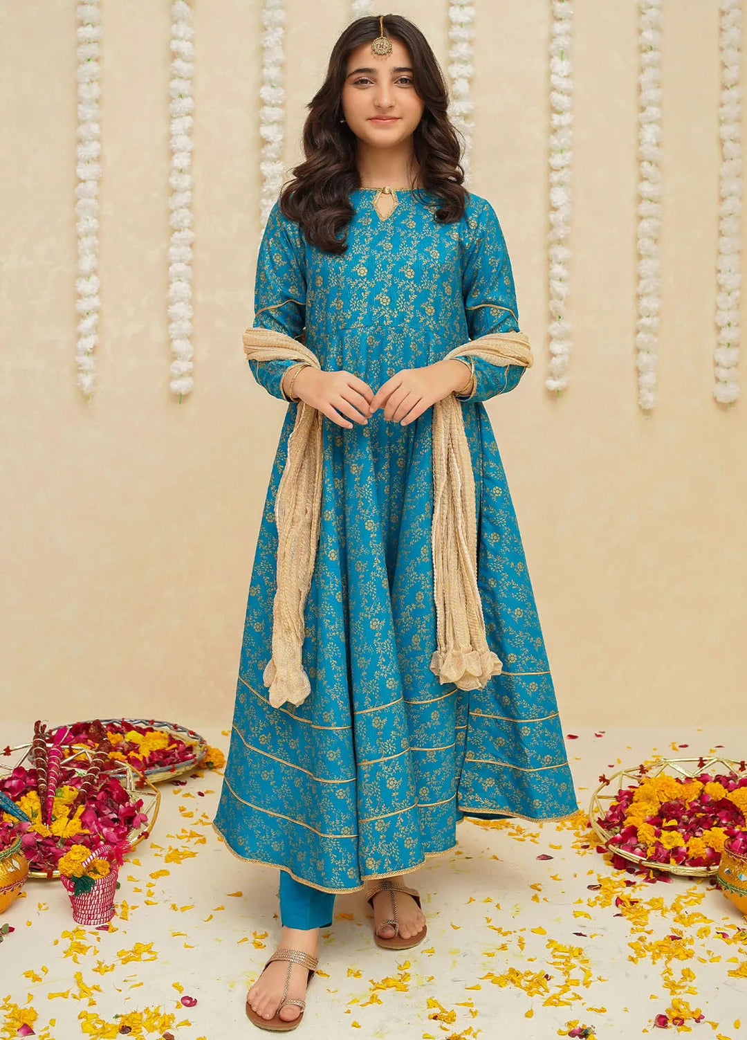 Gulzar by Modest Pret Rawsilk 3 Piece Suit 8915 Blue