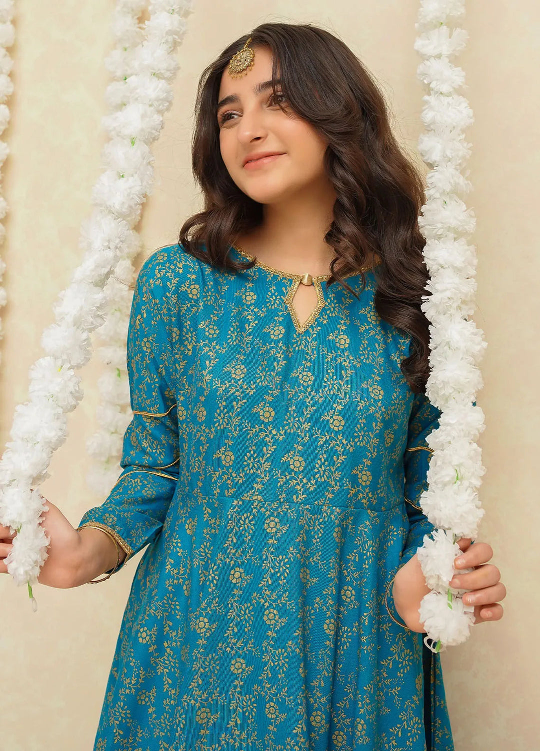 Gulzar by Modest Pret Rawsilk 3 Piece Suit 8915 Blue