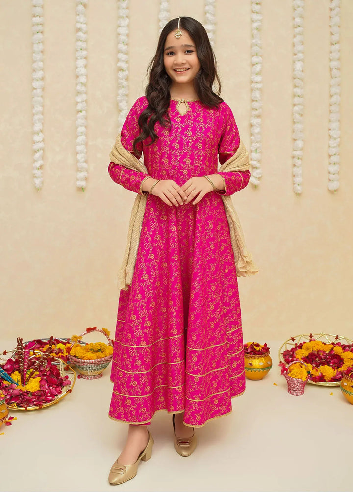 Gulzar by Modest Pret Rawsilk 3 Piece Suit 8915 Pink