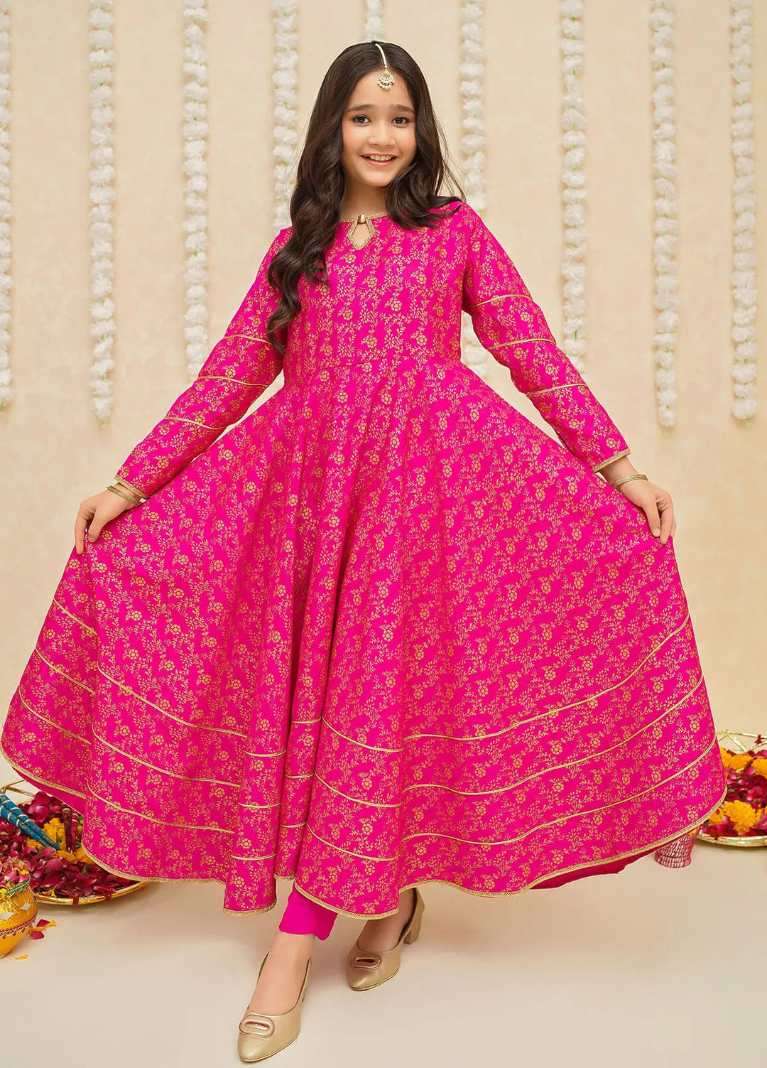 Gulzar by Modest Pret Rawsilk 3 Piece Suit 8915 Pink