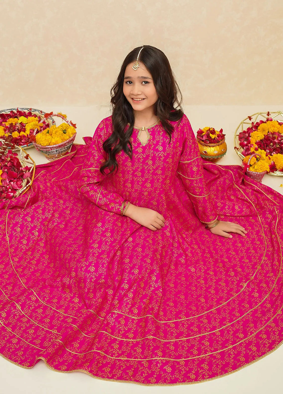 Gulzar by Modest Pret Rawsilk 3 Piece Suit 8915 Pink