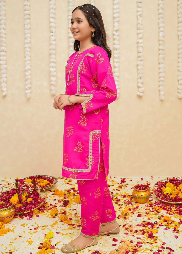 Gulzar by Modest Pret Rawsilk 3 Piece Suit 8935 Pink