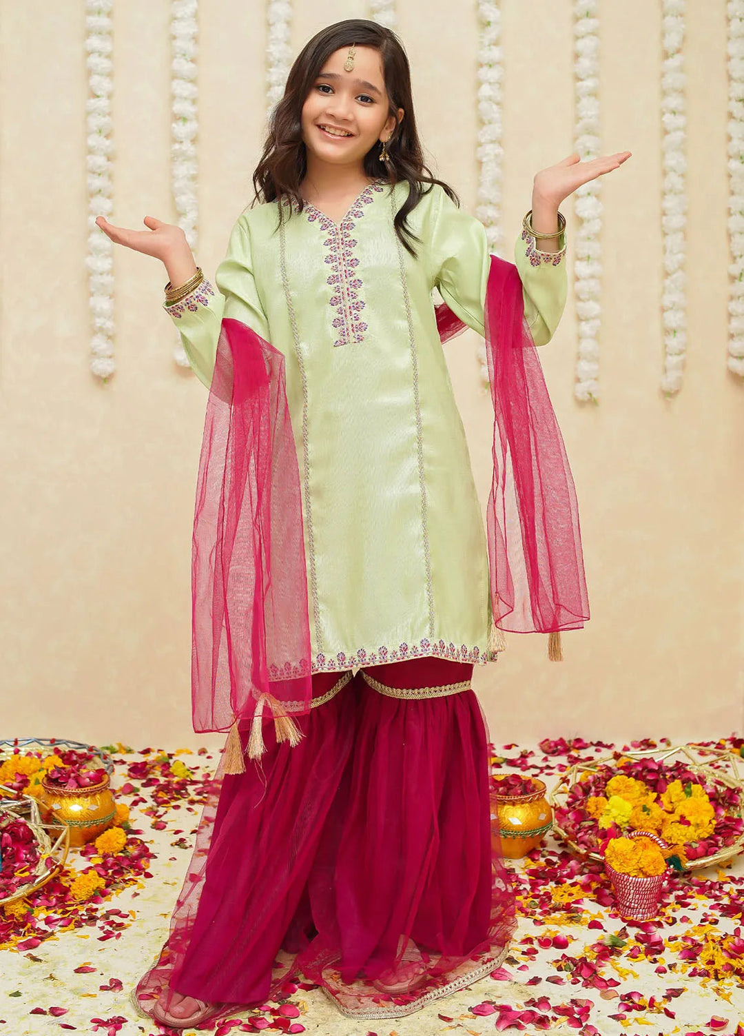 Gulzar by Modest Pret Rawsilk 3 Piece Suit 8965 Green