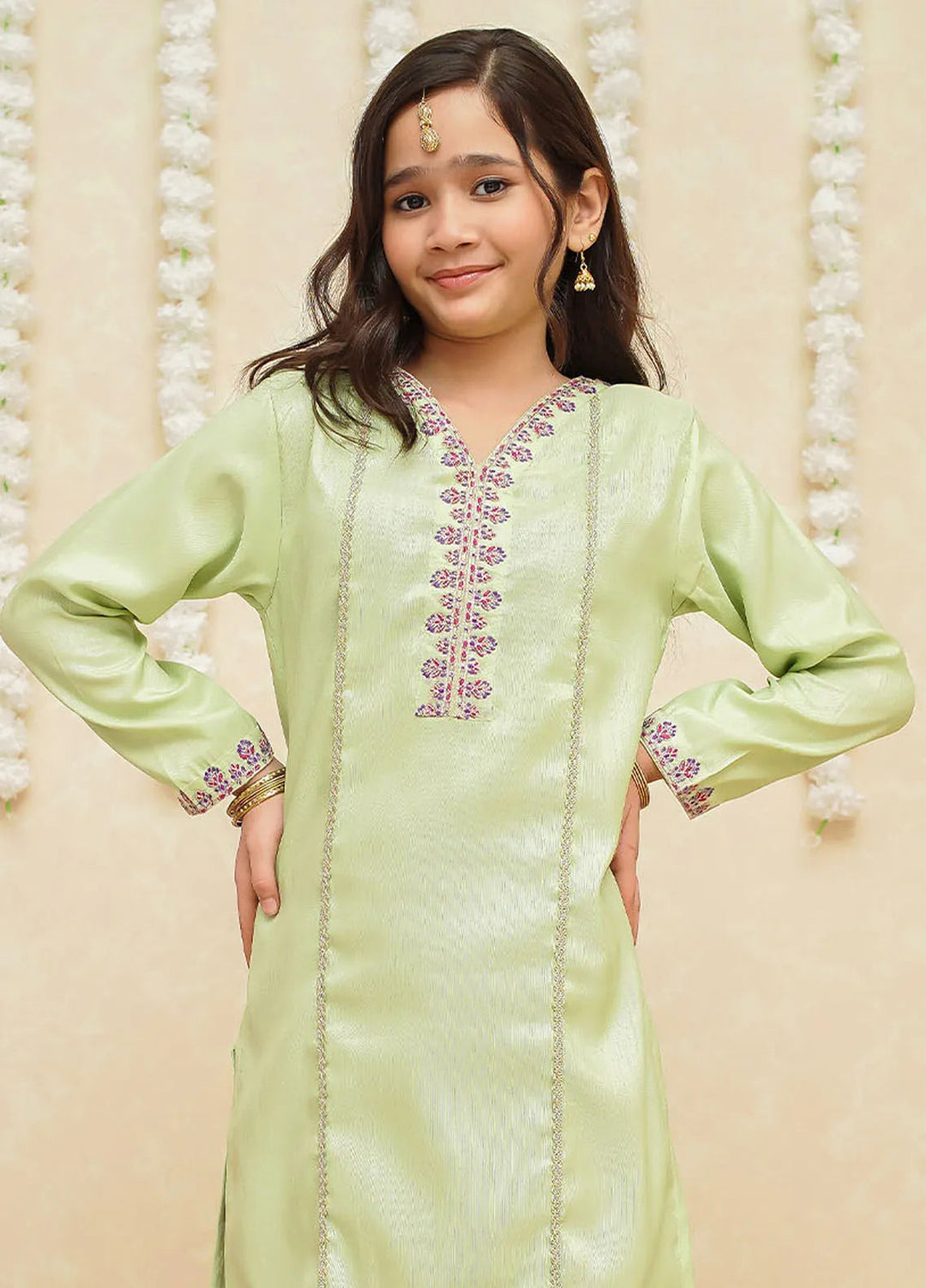 Gulzar by Modest Pret Rawsilk 3 Piece Suit 8965 Green