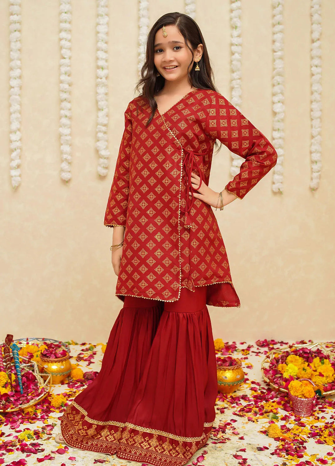 Gulzar by Modest Pret Rawsilk 3 Piece Suit 9005 Maroon