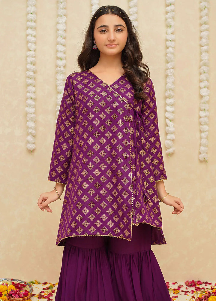 Gulzar by Modest Pret Rawsilk 3 Piece Suit 9005 Purple