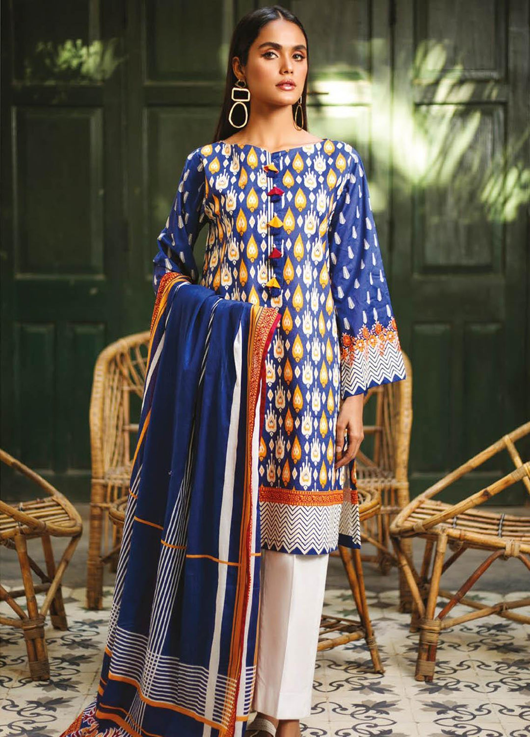 Orient Textile Printed Lawn Suits Unstitched 2 Piece OTL-21-022 Blue - Summer Collection