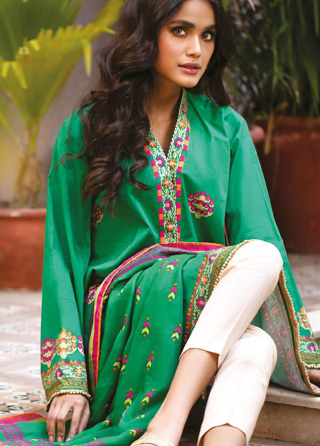 Orient Textile Printed Lawn Suits Unstitched 2 Piece OTL-21-029 Green - Summer Collection