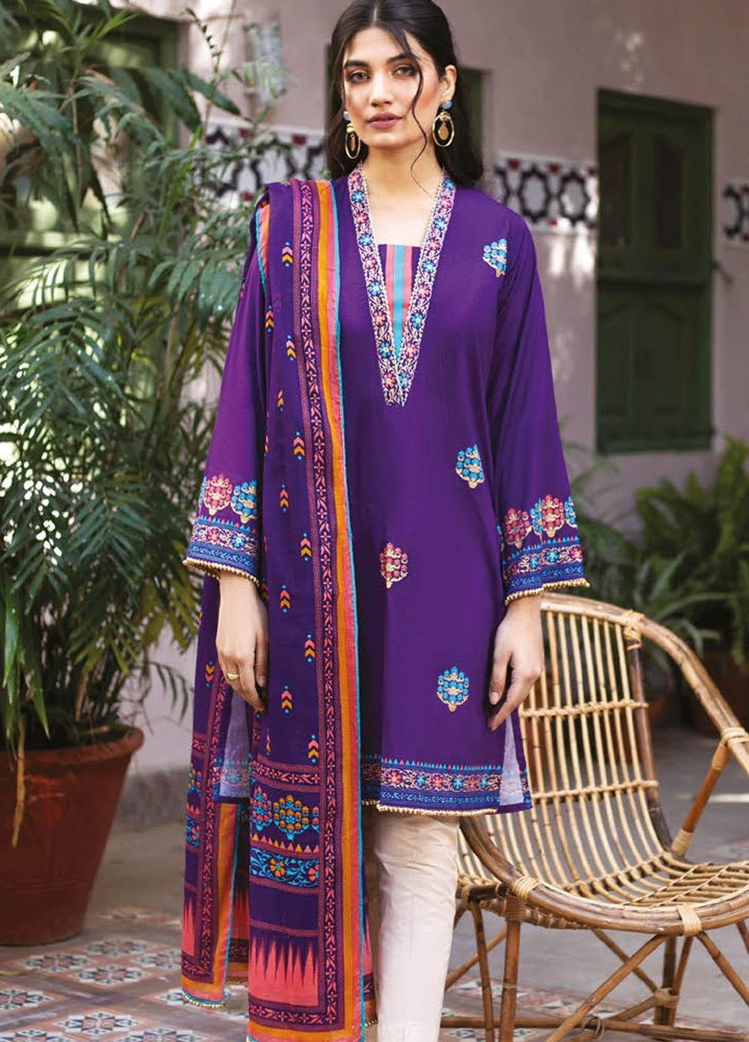 Orient Textile Printed Lawn Suits Unstitched 2 Piece OTL-21-029 Purple - Summer Collection