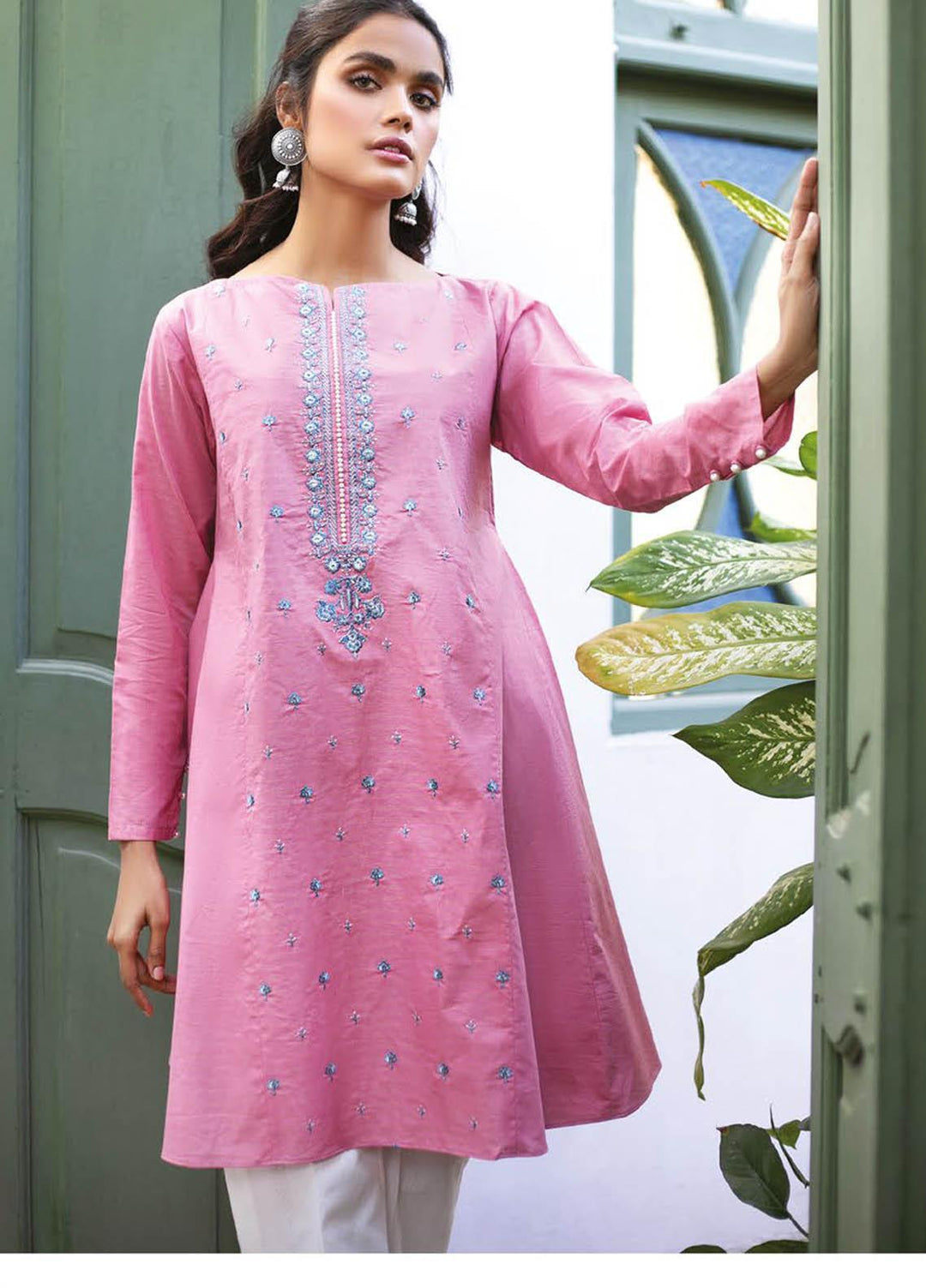 Orient Textile Embroidered Missouri  Unstitched Kurties OTL-21-036 Pink - Summer Collection