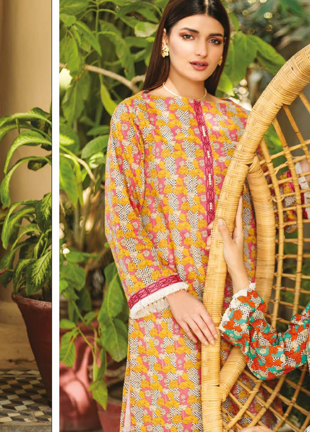 Orient Textile Printed Lawn  Unstitched Kurties OTL-21-038 Pink - Summer Collection