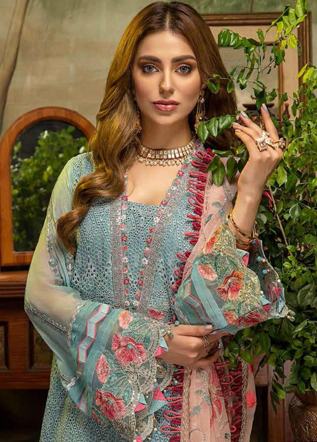 Guzarish by Adan's Libas Embroidered Chiffon Suits Unstitched 3 Piece AL21GC 03 Twister Delight - Luxury Collection
