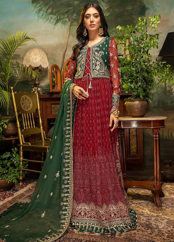 Guzarish by Adan's Libas Embroidered Chiffon Suits Unstitched 3 Piece AL21GC 04 Rosy Romance - Luxury Collection