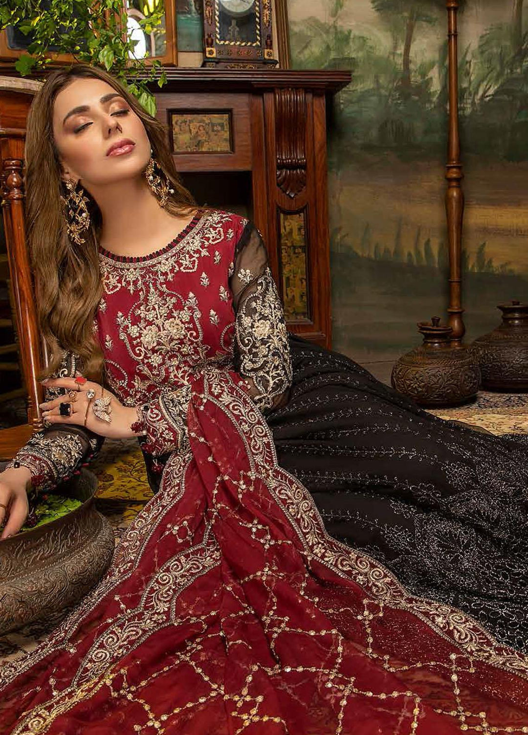 Guzarish by Adan's Libas Embroidered Chiffon Suits Unstitched 3 Piece AL21GC 06 High Spirits - Luxury Collection