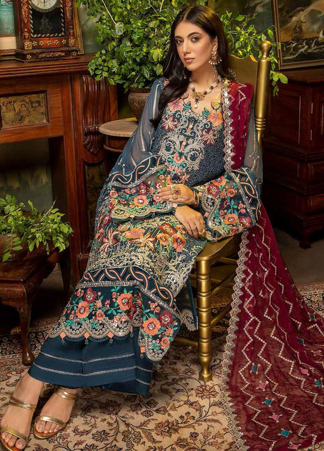 Guzarish by Adan's Libas Embroidered Chiffon Suits Unstitched 3 Piece AL21GC 07 Loving Touch - Luxury Collection